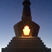 Stuba Buddhismus, Denkmal, Nachtsicht, Beleuchtung, Heiligtum